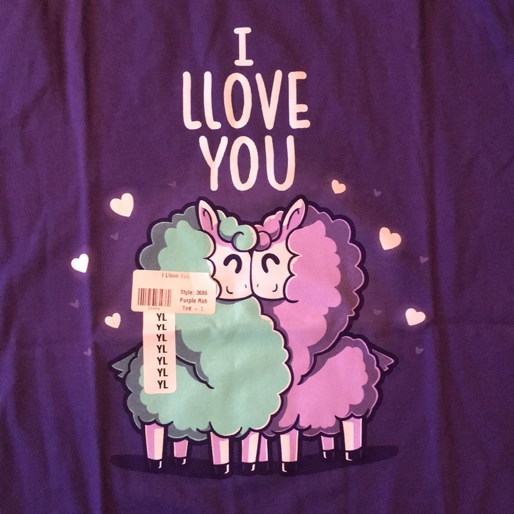 TeeTurtle Valentine’s Day Llama T-shirt - Picture 3 of 4